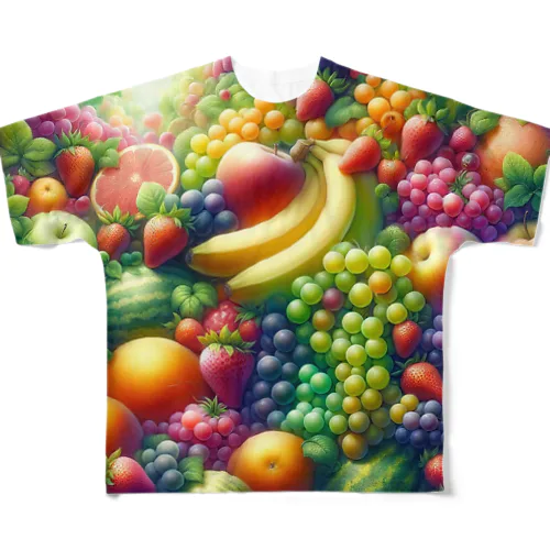 ふわふわフルーツ フルグラフィックTシャツ