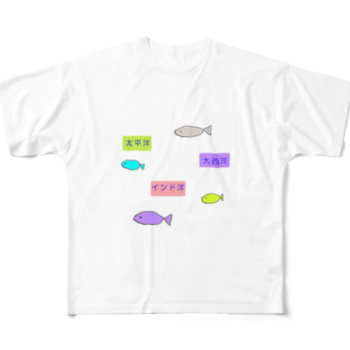 海洋 All-Over Print T-Shirt