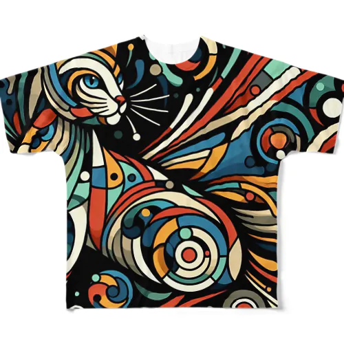 カラフルキャットC All-Over Print T-Shirt