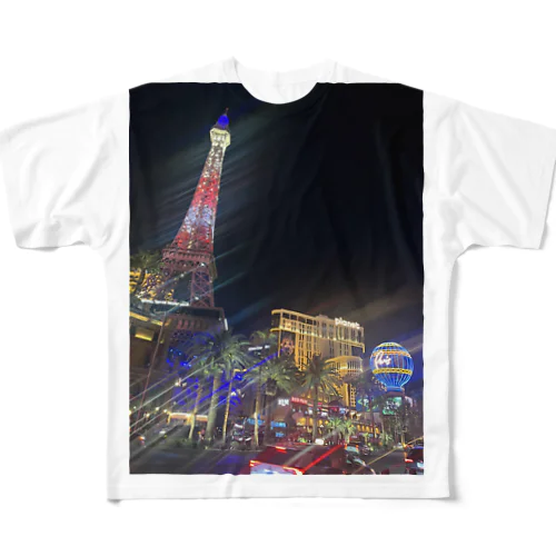 ラスベガス　夜景　カジノ フルグラフィックTシャツ