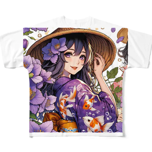 夏と浴衣と麦わらと All-Over Print T-Shirt