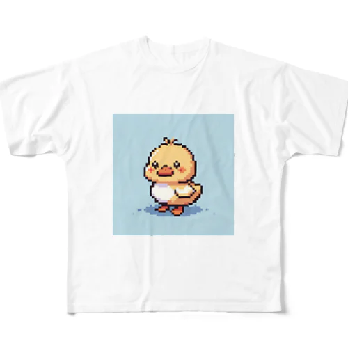 ドット絵ミニアヒルちゃん大きめサイズ フルグラフィックTシャツ