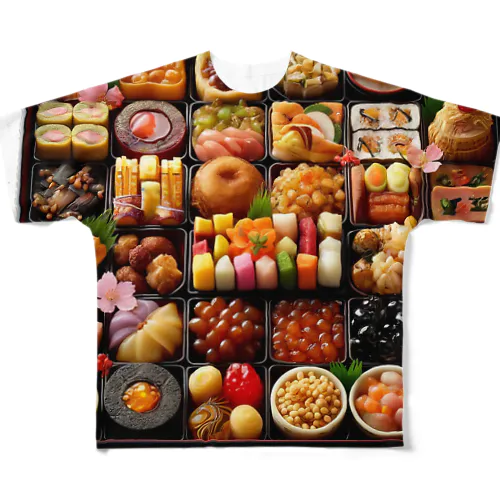 お節料理 フルグラフィックTシャツ