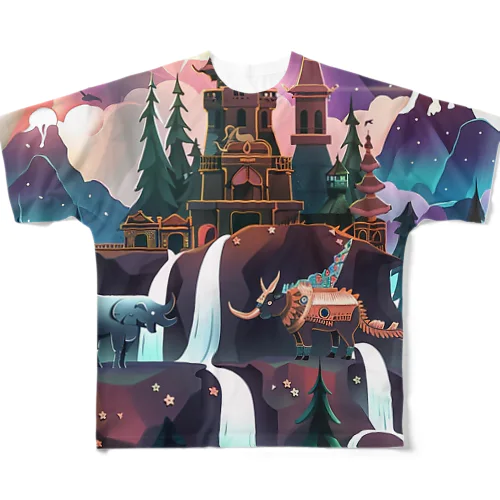 神秘の山 All-Over Print T-Shirt