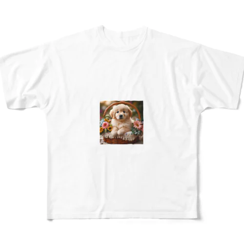 今も考える　知的な　わんちゃんー All-Over Print T-Shirt