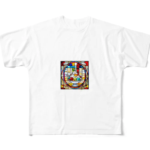 #5　ステンドグラス風　かき氷１ All-Over Print T-Shirt