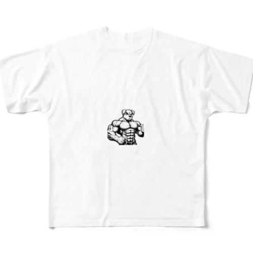 マッチョ犬 All-Over Print T-Shirt