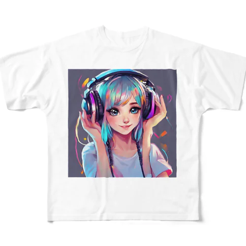 Dj 女の子　かわいい　POP　ゆめのような All-Over Print T-Shirt