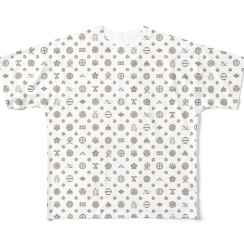 家紋モノグラムTシャツ零式 All-Over Print T-Shirt