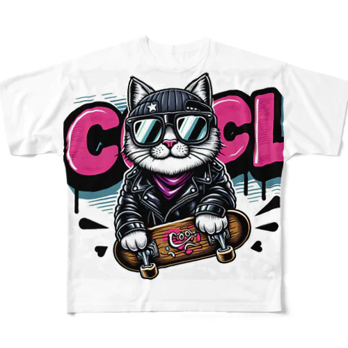 COOL　CAT 1 All-Over Print T-Shirt