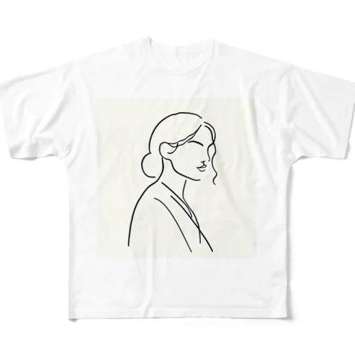 一筆書き風アート3 All-Over Print T-Shirt