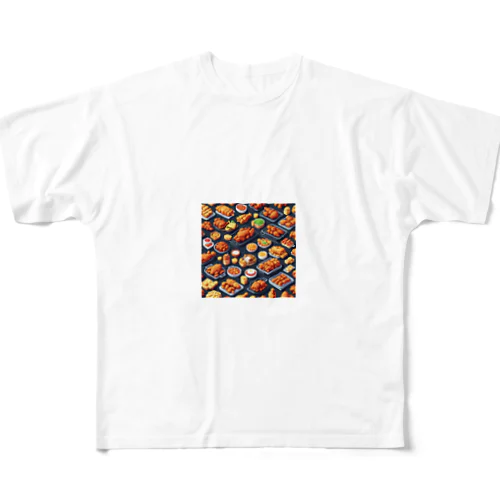 ドット絵シリーズ９チキン祭りゴージャスver. フルグラフィックTシャツ