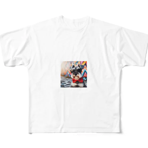 サングラス×ミニチュアシュナウザー⑦ All-Over Print T-Shirt