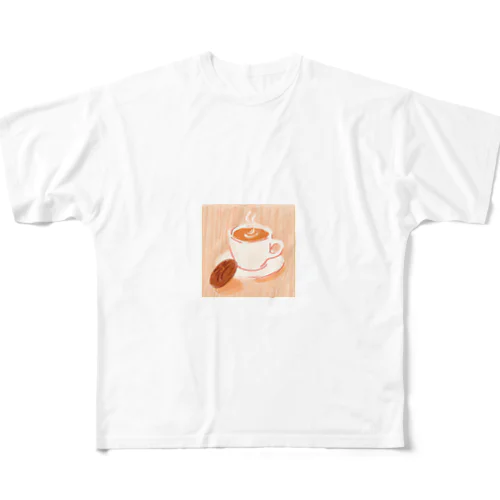 レトロ風なコーヒーイラストグッズ フルグラフィックTシャツ