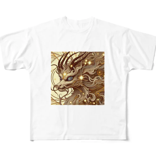 金色に輝く麒麟 フルグラフィックTシャツ