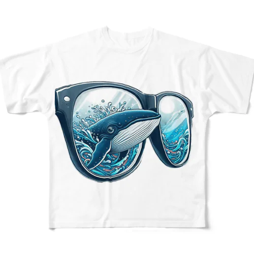 クジラのメガネ：海中の視界 フルグラフィックTシャツ