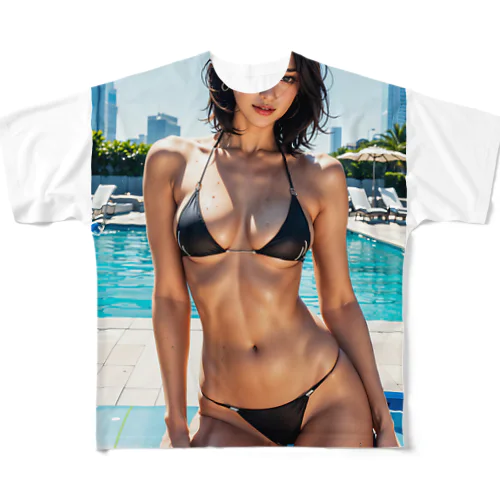 AIARTｰREINA 黒ビキニ(HARUKA) All-Over Print T-Shirt