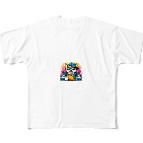 ゴクウちゃんとタコス　time フルグラフィックTシャツ