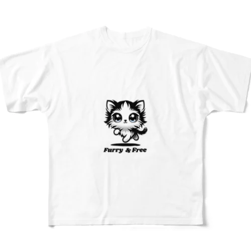 Furry＆Free フルグラフィックTシャツ