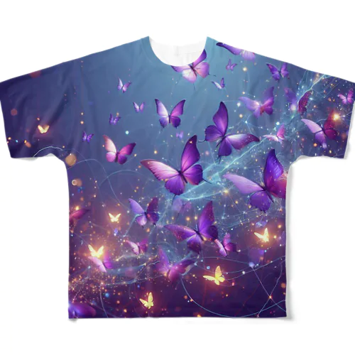 紫蝶・壱 フルグラフィックTシャツ