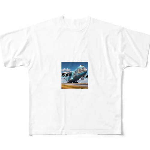 アート貨物機 フルグラフィックTシャツ