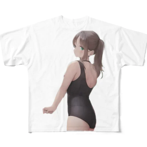 水着少女 All-Over Print T-Shirt