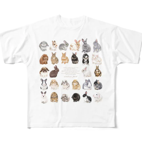 うさぎさんTシャツ企画「全員集合！」 All-Over Print T-Shirt