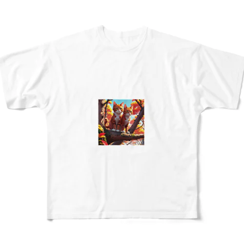 兄弟ニャンコ All-Over Print T-Shirt