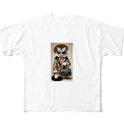 オシャレ猫しゃん All-Over Print T-Shirt