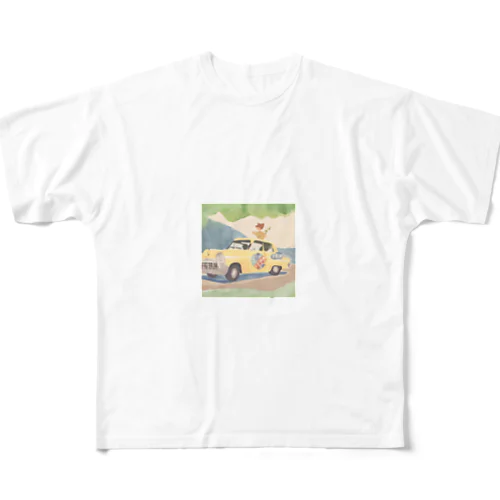 昭和レトロなイラスト フルグラフィックTシャツ