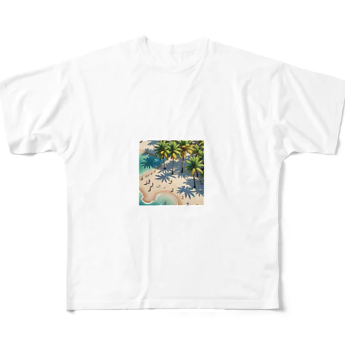 パームツリー沿い　ビーチ All-Over Print T-Shirt