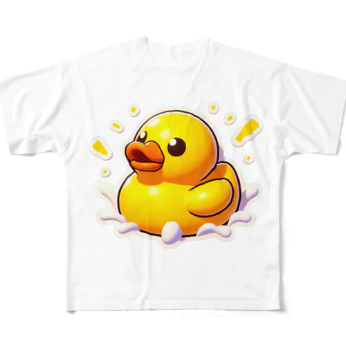 可愛い黄色いアヒル😍 フルグラフィックTシャツ