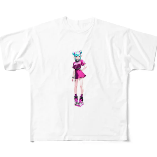 応援するエルフちゃん フルグラフィックTシャツ