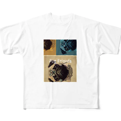 愛らしいパグの魅力 All-Over Print T-Shirt