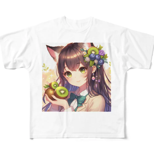 ねこニコばん フルグラフィックTシャツ