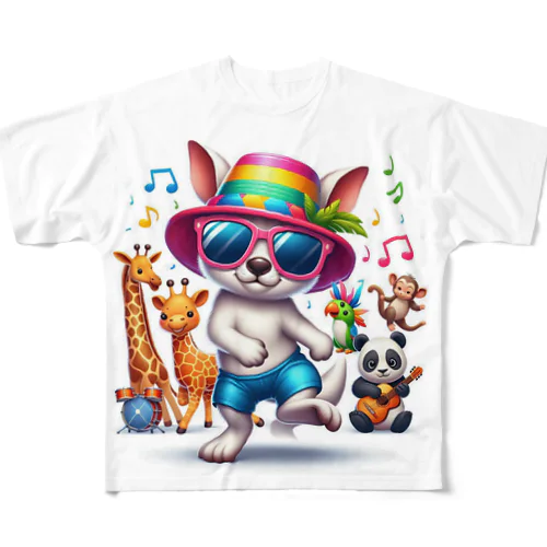 ダンシングアニマル All-Over Print T-Shirt