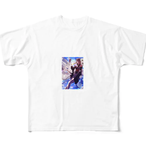 竜と少女 フルグラフィックTシャツ