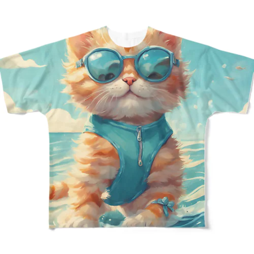 海の子猫 フルグラフィックTシャツ