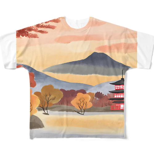 kyoto autumn フルグラフィックTシャツ