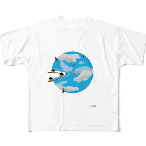 水たまりの地球 All-Over Print T-Shirt