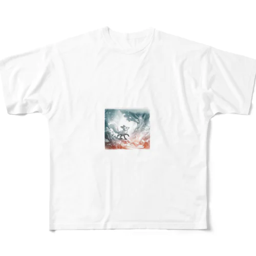 狐の冒険：魔法の森 All-Over Print T-Shirt