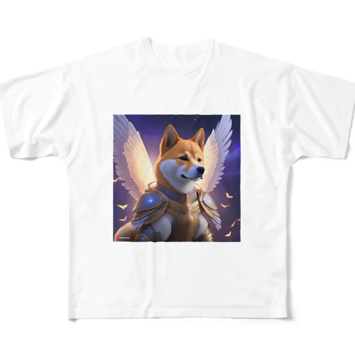 翼を持つ柴犬がファンタジックに登場！ フルグラフィックTシャツ