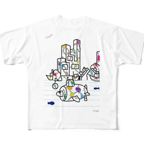 ボロい潜水艦や港 All-Over Print T-Shirt