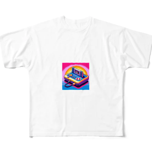 ピクセルアート　レトロゲーム フルグラフィックTシャツ