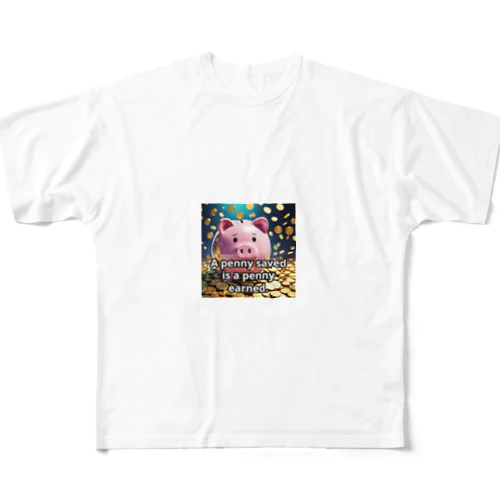 節約したペニーは稼いだペニーに等しい。 All-Over Print T-Shirt