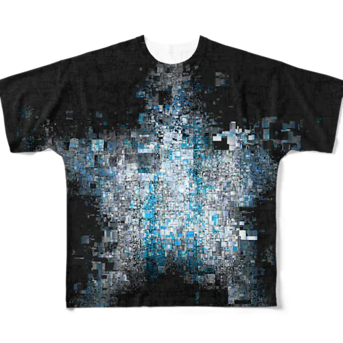 スターブロック　青　Tシャツ　アクリルブロック　アクリルキーホルダー　クリアファイル　クッション All-Over Print T-Shirt