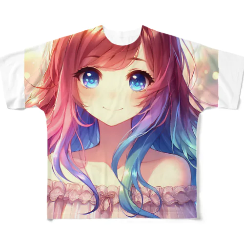 優しく微笑む少女💞 フルグラフィックTシャツ