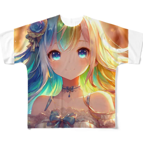 優しく微笑む少女💞 All-Over Print T-Shirt