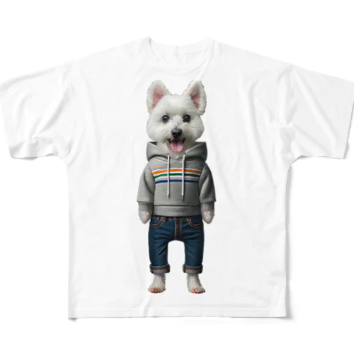 愛犬コスチューム：優作 All-Over Print T-Shirt