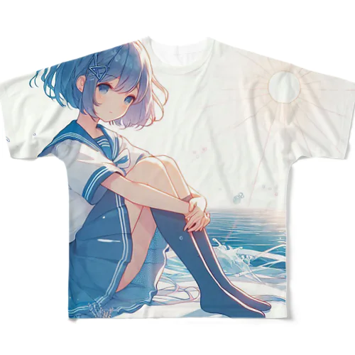 太陽と海 フルグラフィックTシャツ